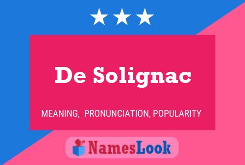 De Solignac 名字海报