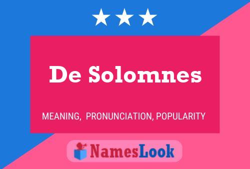 De Solomnes 名字海报