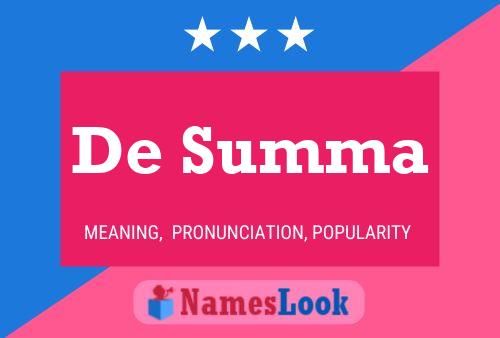 De Summa 名字海报