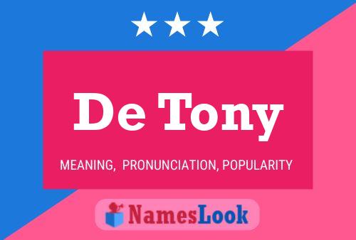 De Tony 名字海报