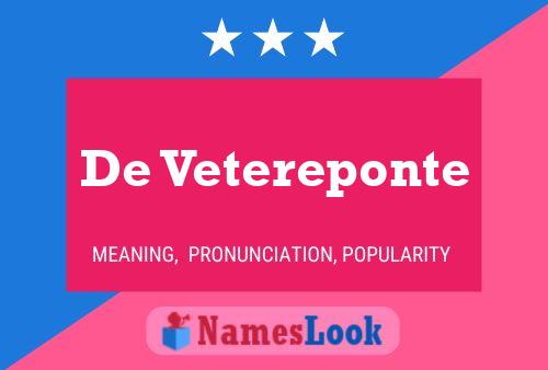 De Vetereponte 名字海报