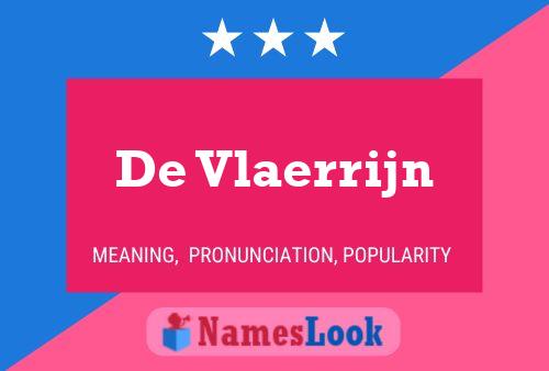 De Vlaerrijn 名字海报