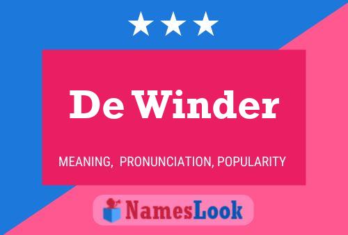 De Winder 名字海报