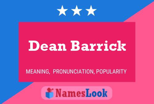 Dean Barrick 名字海报