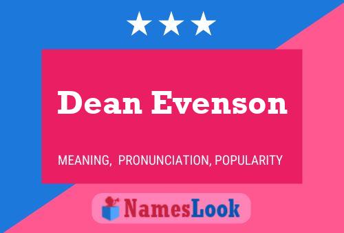 Dean Evenson 名字海报