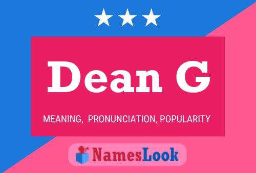 Dean G 名字海报