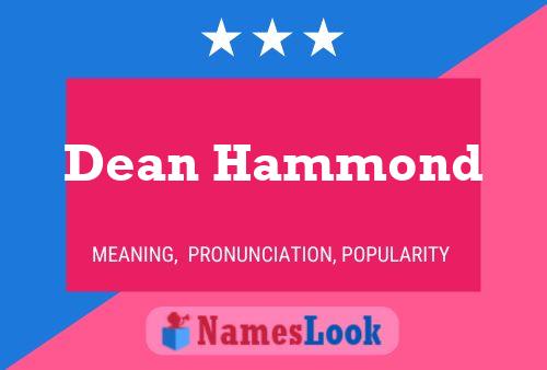 Dean Hammond 名字海报