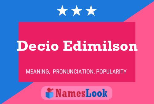 Decio Edimilson 名字海报