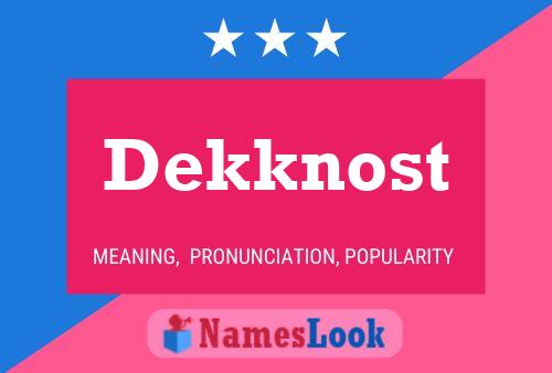 Dekknost 名字海报