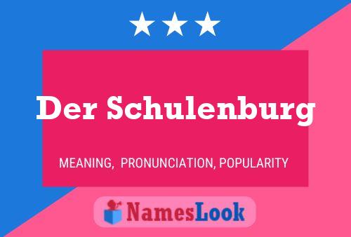 Der Schulenburg 名字海报