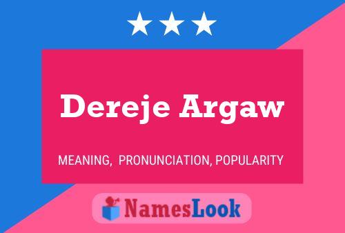 Dereje Argaw 名字海报