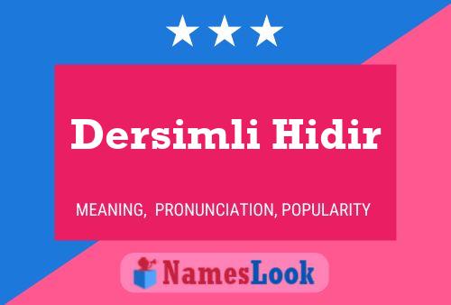 Dersimli Hidir 名字海报