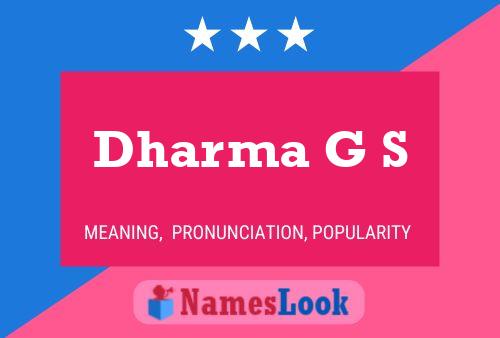 Dharma G S 名字海报