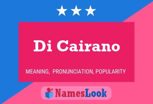 Di Cairano 名字海报