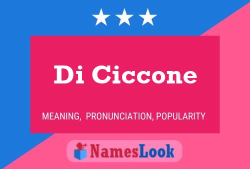 Di Ciccone 名字海报