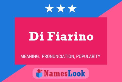 Di Fiarino 名字海报