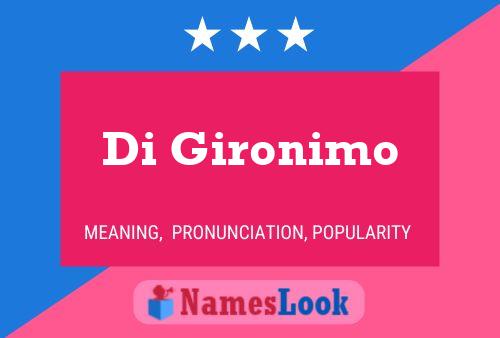 Di Gironimo 名字海报