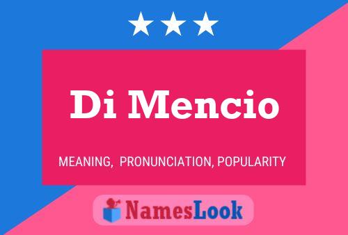 Di Mencio 名字海报