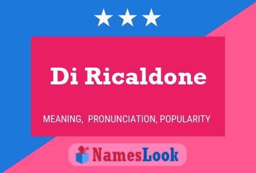 Di Ricaldone 名字海报