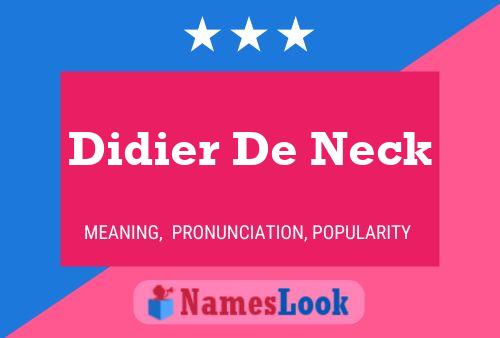 Didier De Neck 名字海报