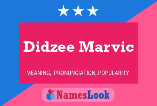 Didzee Marvic 名字海报