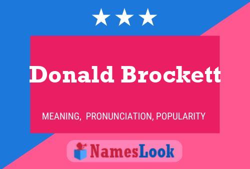 Donald Brockett 名字海报