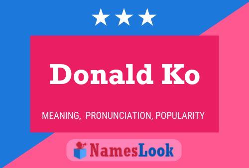 Donald Ko 名字海报