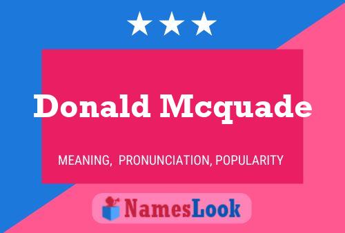 Donald Mcquade 名字海报