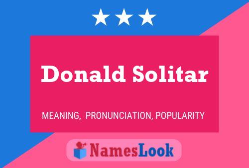 Donald Solitar 名字海报