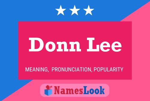 Donn Lee 名字海报