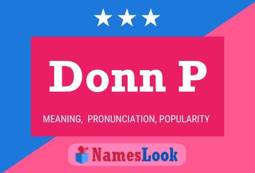 Donn P 名字海报