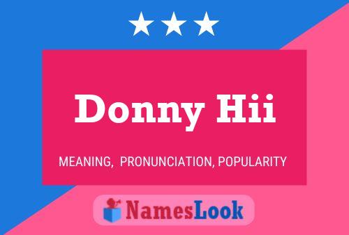 Donny Hii 名字海报