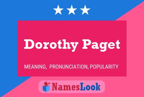 Dorothy Paget 名字海报