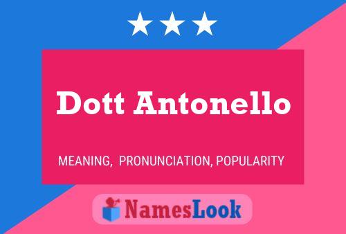 Dott Antonello 名字海报