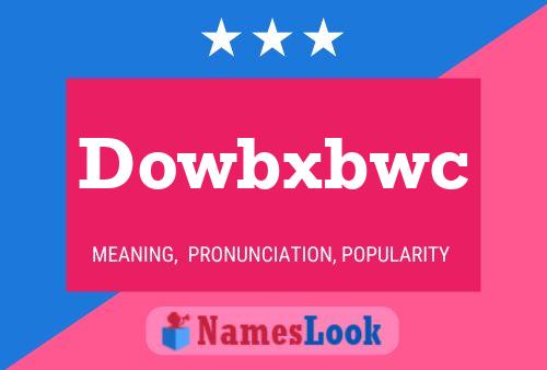 Dowbxbwc 名字海报