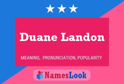 Duane Landon 名字海报