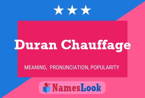 Duran Chauffage 名字海报