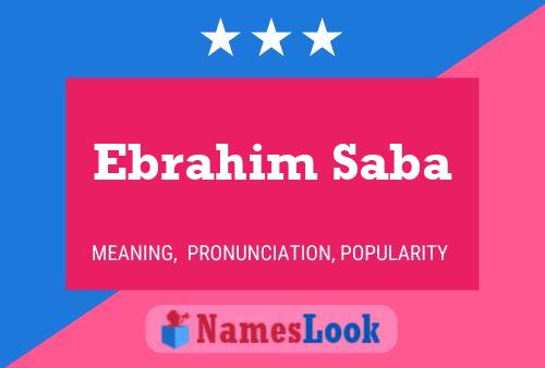 Ebrahim Saba 名字海报