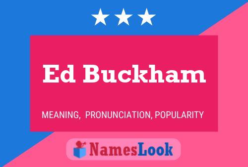 Ed Buckham 名字海报