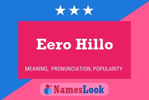 Eero Hillo 名字海报