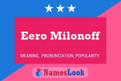 Eero Milonoff 名字海报