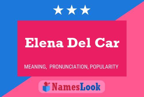 Elena Del Car 名字海报