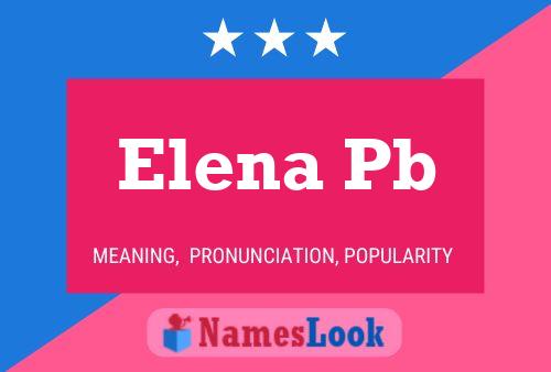 Elena Pb 名字海报