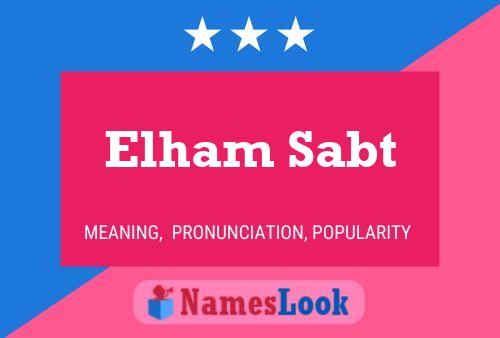 Elham Sabt 名字海报