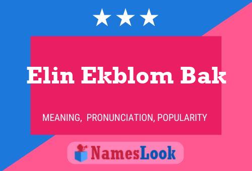 Elin Ekblom Bak 名字海报