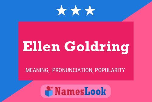 Ellen Goldring 名字海报