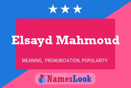 Elsayd Mahmoud 名字海报