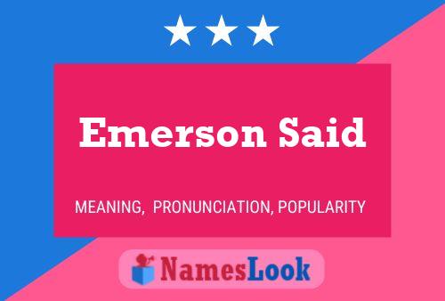 Emerson Said 名字海报