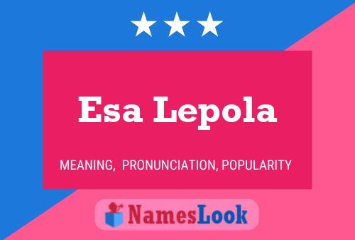 Esa Lepola 名字海报