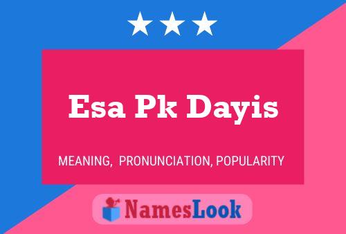 Esa Pk Dayis 名字海报